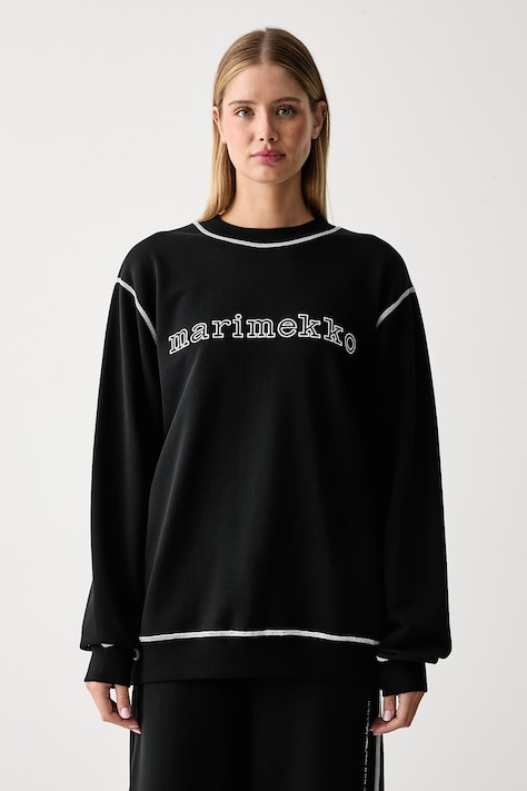 Marimekko Oversize dukserica za žene od pamuka crna 096221
