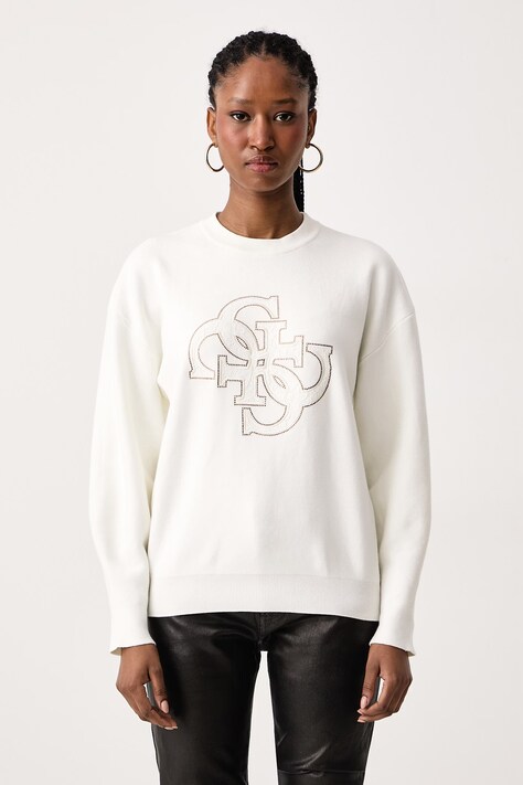Guess Sweter damski z wiskozą EVELYN beżowy W6BR52 Z1453