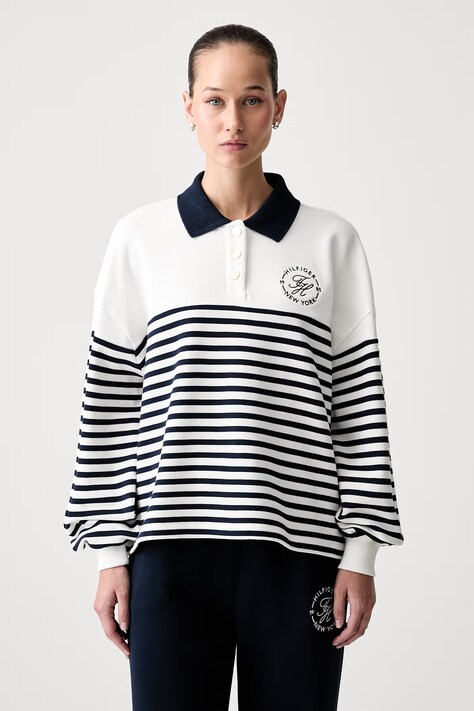 Tommy Hilfiger μπλούζα γυναικεία βαμβακερή σκούρα μπλε WW0WW50036