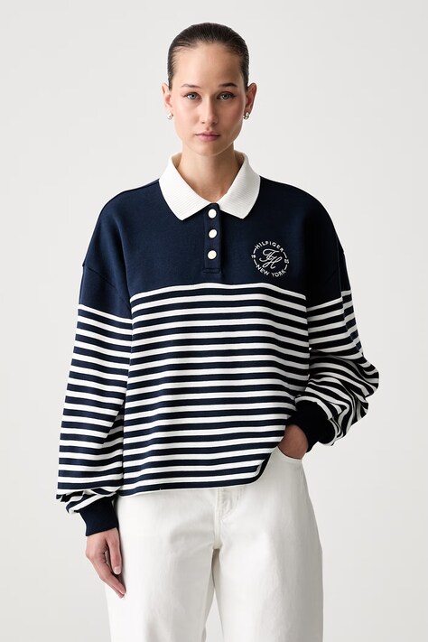 Tommy Hilfiger mikina dámská bavlněná námořnická modř WW0WW50036