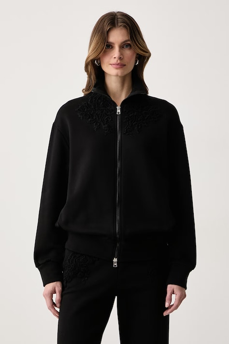 Ermanno Scervino LIFE Bluza rozpinana damska z bawełną czarna D494M601HKT