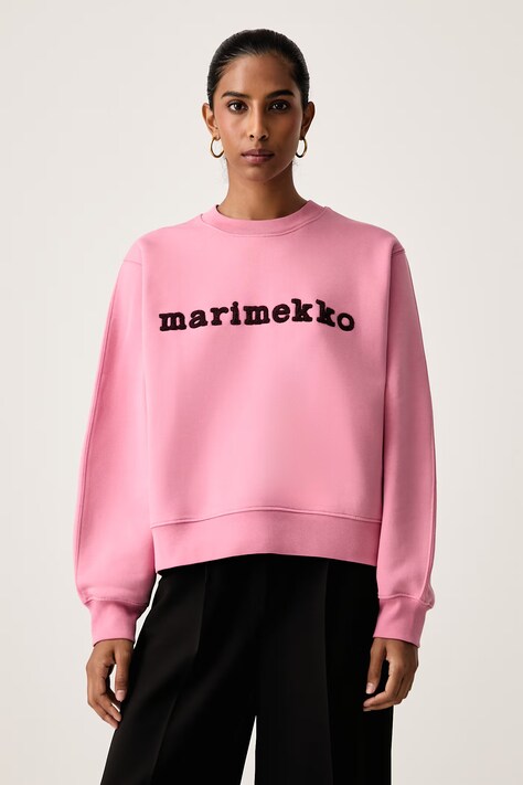 Marimekko Bluza damska z bawełną różowa 095900