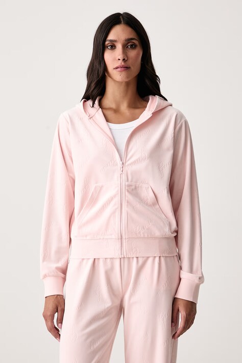 Guess Bluza rozpinana z kapturem damska LOREN różowa O6BQ01 K5061