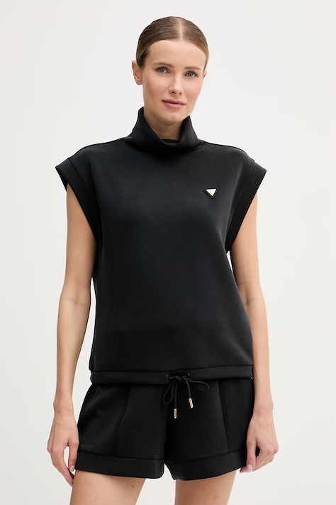 Guess bluza bez rękawów damska z modalem OLYMPE czarna V6YQ18 K4318