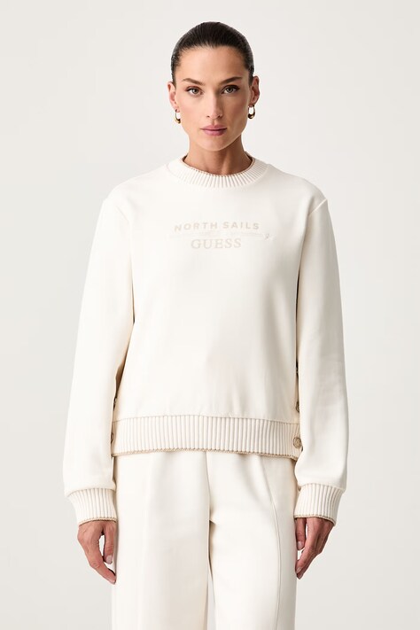 Guess bluza damska z bawełną X NORTH SAILS beżowa W6YQ23 K5316