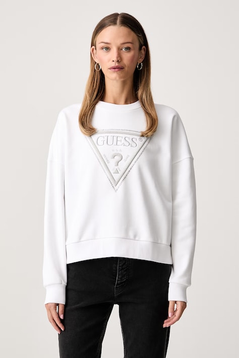 Guess bluza damska bawełniana biała W6YQ14 K4352