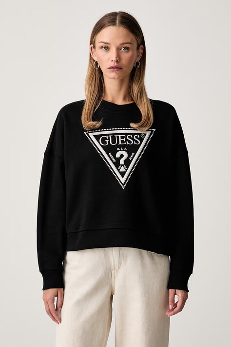 Guess pulover ženski bombažen črn W6YQ14 K4352