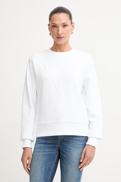 Guess μπλούζα γυναικεία με βαμβάκι λευκή W6YQ04 K3858
