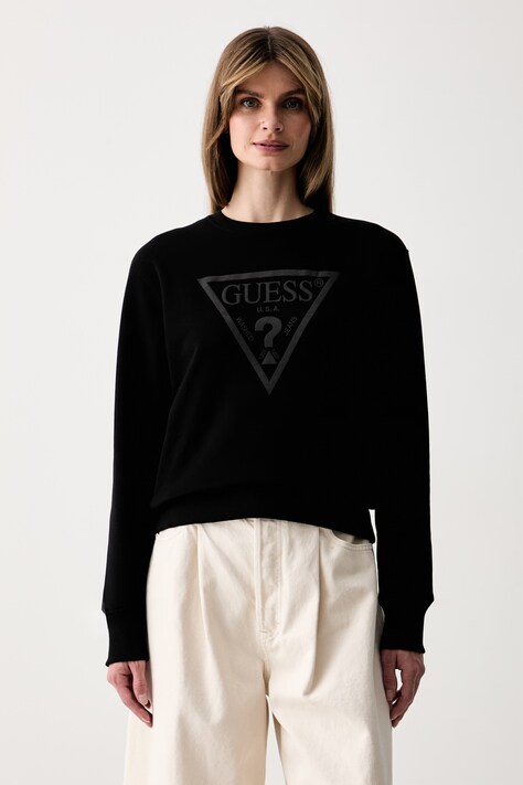 Guess μπλούζα γυναικεία με βαμβάκι μαύρη W6YQ04 K3858