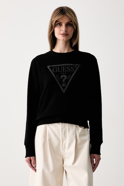 Guess кофта для женщин с хлопком чёрная W6YQ04 K3858