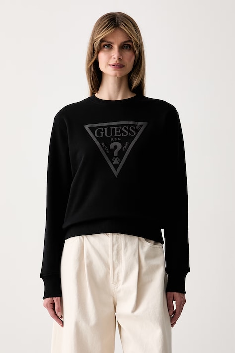Guess bluza damska z bawełną czarna W6YQ04 K3858