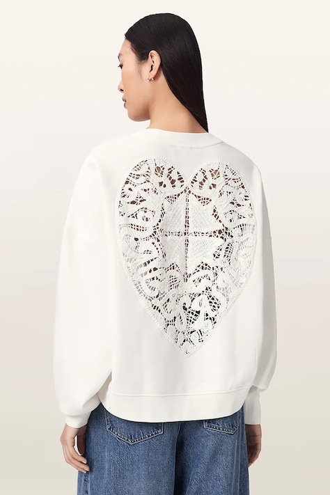 AllSaints bluza damska z bawełną ESME beżowa W150JE