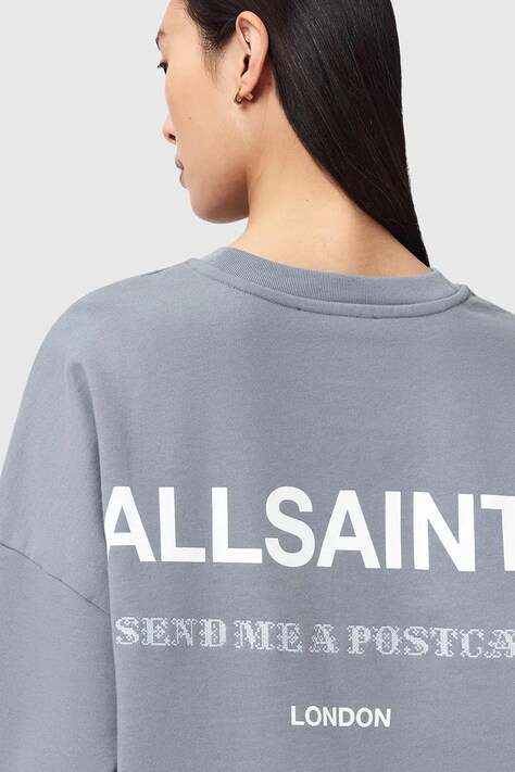 AllSaints кофта оверсайз жіноча бавовняна DREAMER — AW26-BLDZZY, блакитний — фото 4