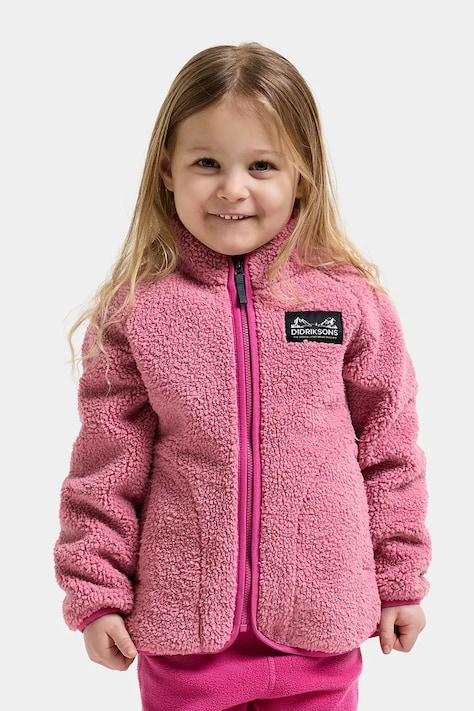 Didriksons Bluza rozpinana dziecięca polarowa GIBBS KIDS FULLZIP 2 różowa 505577.G