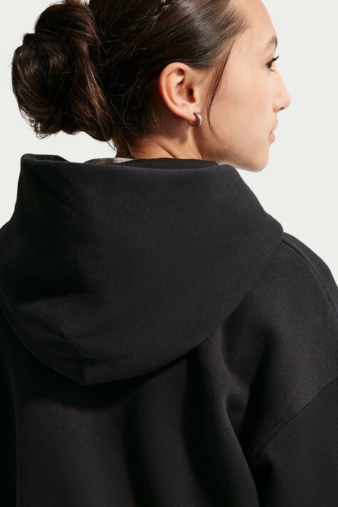 Nike Bluza rozpinana z kapturem dziecięca z bawełną Nike Sportswear Studio Fleece czarna IM4904