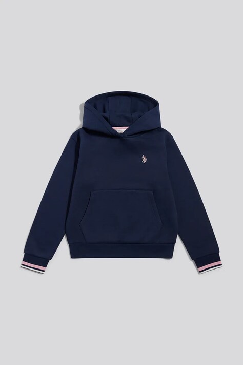U.S. Polo Assn. Bluza z kapturem dziecięca z bawełną granatowa USG2198