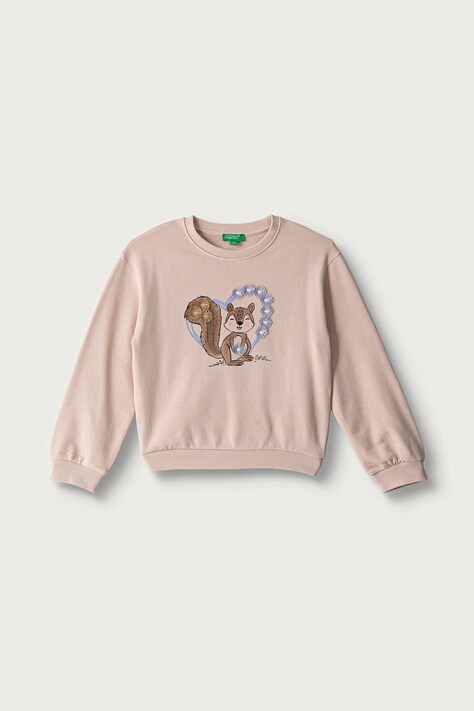 United Colors of Benetton Bluza dziecięca bawełniana różowa 3J70G10NJ