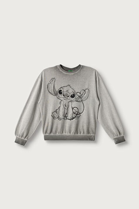 United Colors of Benetton Felpa per bambini in cotone grigia 3WITC10U5