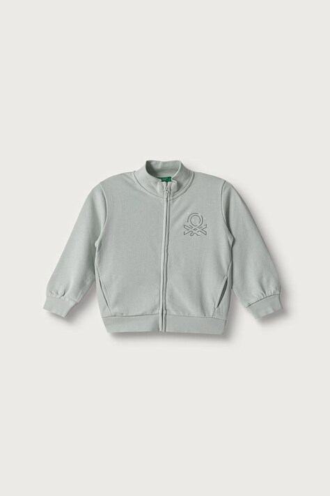 United Colors of Benetton Bluza rozpinana dziecięca bawełniana zielona 3J70G504H