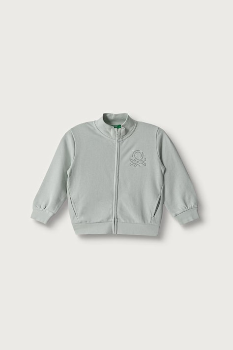 United Colors of Benetton Bluza rozpinana dziecięca bawełniana zielona 3J70G504H