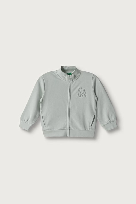 United Colors of Benetton Bluza rozpinana dziecięca bawełniana zielona 3J70G504H