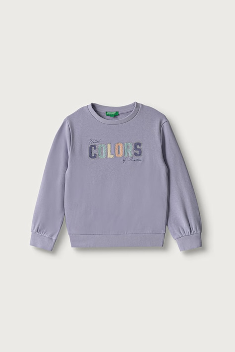 United Colors of Benetton Felpa per bambini in cotone violetta 3J70G10NG