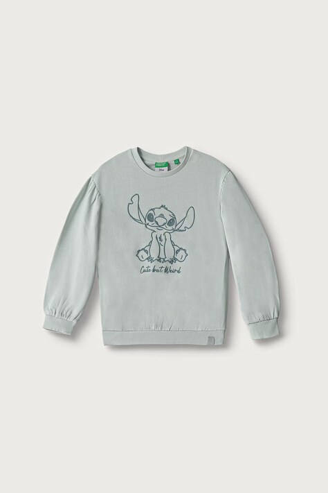 United Colors of Benetton Felpa per bambini in cotone verde 3J70G10NE