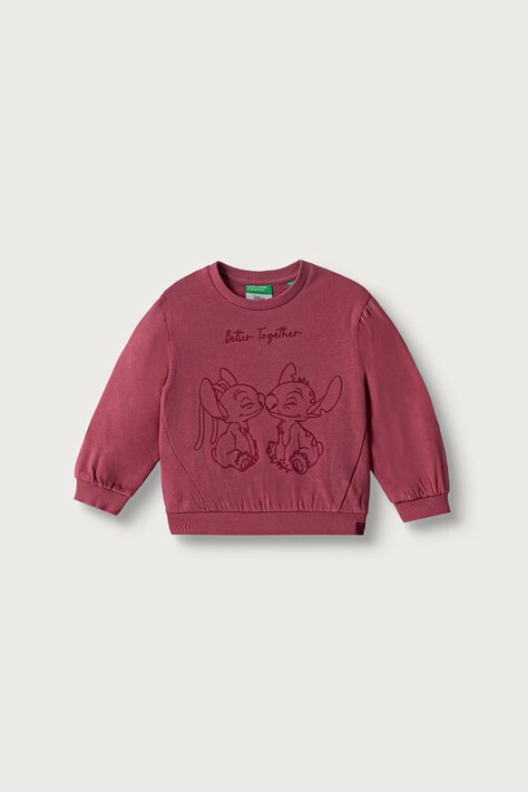 United Colors of Benetton Felpa per bambini in cotone rosa 3J70G10NE