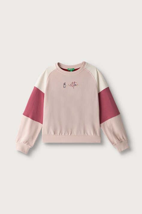 United Colors of Benetton Mikina detská bavlnená ružová 3J68C10U7