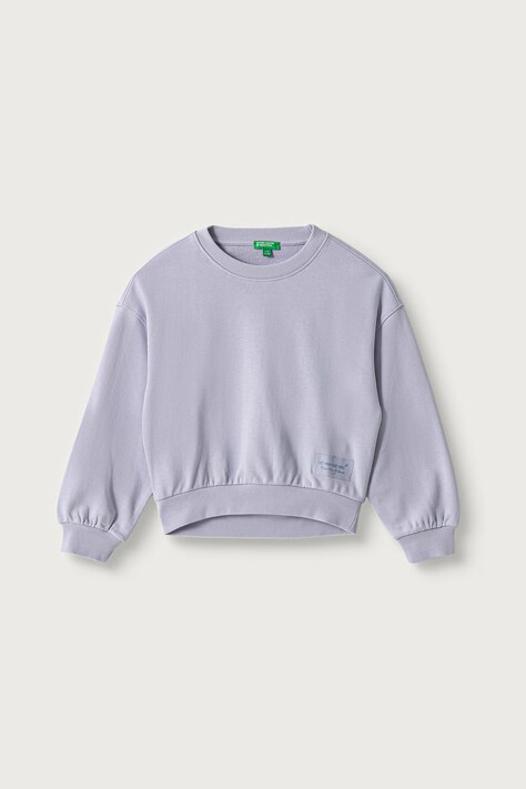 United Colors of Benetton Felpa per bambini in cotone violetta 38O3C10U6