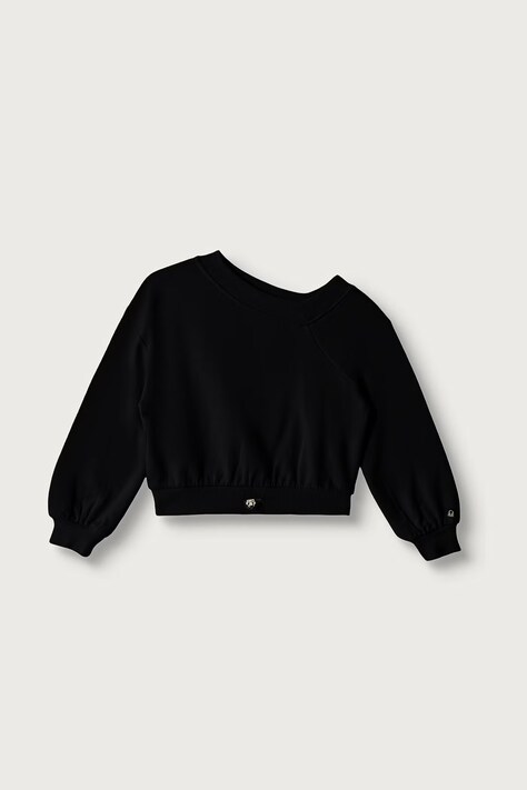 United Colors of Benetton Felpa per bambini in cotone nera 33NVC400B
