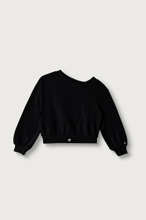 United Colors of Benetton Felpa per bambini in cotone nera 33NVC400B