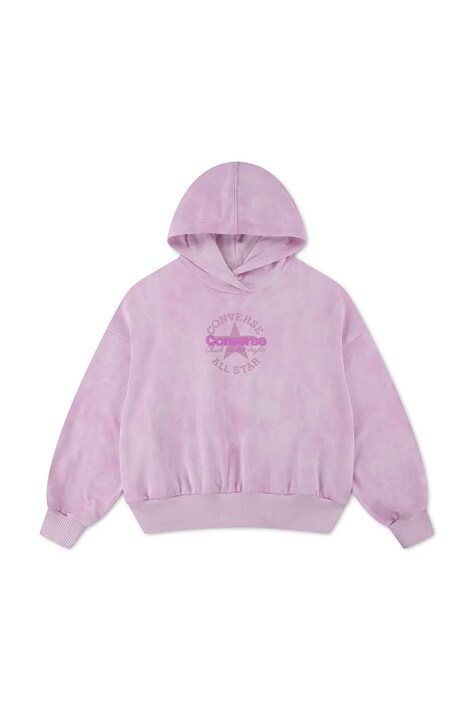 Converse Bluza z kapturem dziecięca z bawełną różowa 4CJ838