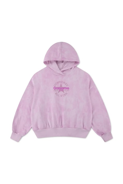 Converse Bluza z kapturem dziecięca z bawełną różowa 4CJ838
