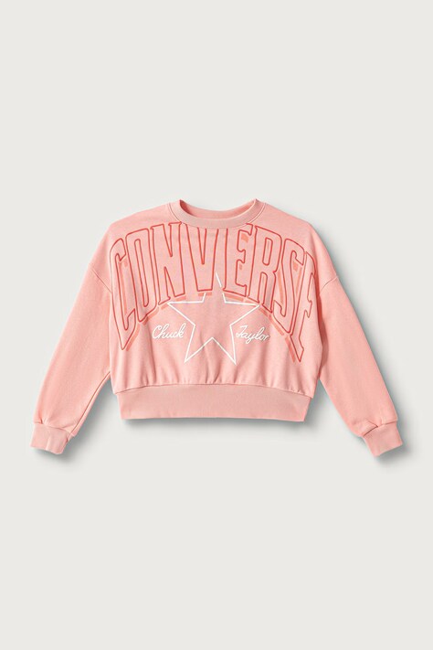 Converse Bluza dziecięca z bawełną różowa 4CJ222