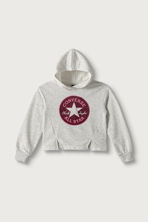Converse Bluza z kapturem dziecięca z bawełną szara 4CH767