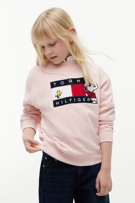 Tommy Hilfiger bluza dziecięca bawełniana różowa KS0KS00764
