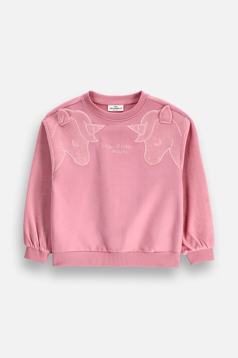 Coccodrillo Суичър за деца от памук розов WINTER COSY GRIL KIDS