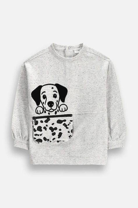 Coccodrillo Bluza dziecięca z bawełną beżowa TINNY TROUBLE GIRL KIDS
