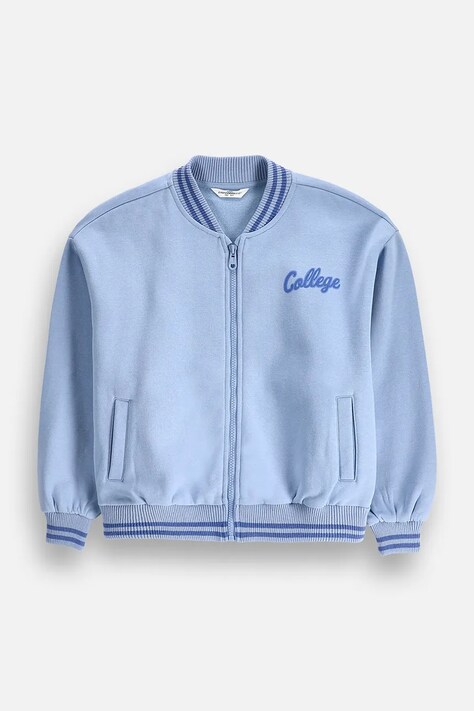 Coccodrillo Mikina na zips detská s bavlnou modrá EVERYDAY GIRL A