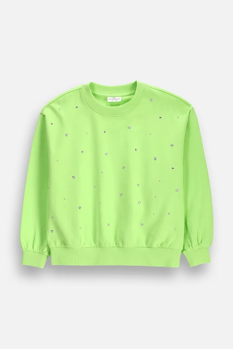 Coccodrillo Bluza dziecięca bawełniana zielona HOBBY PONNY GIRL JUNIOR