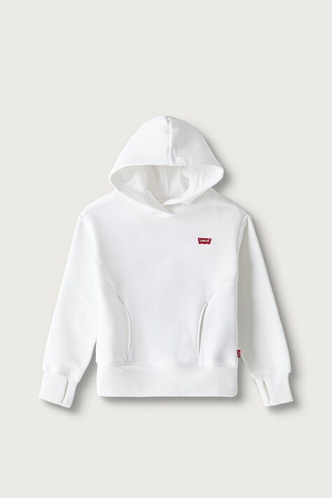 Levi's Кофта с капюшоном для детей с хлопком BATWING PATCH HOODIE белая 3ER942