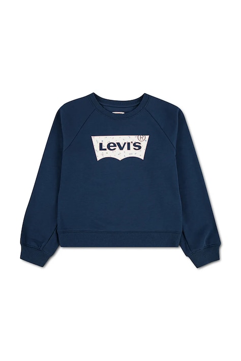 Levi's bluza dziecięca z bawełną FLORAL BATWING CREW granatowa 4ER762