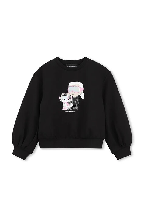 Karl Lagerfeld Mikina dětská s bavlnou černá Z31318