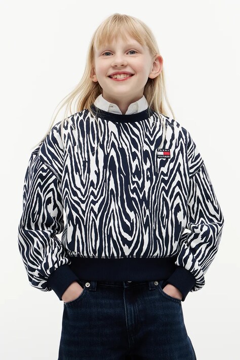 Tommy Hilfiger Bluza dziecięca bawełniana czarna KG0KG09567