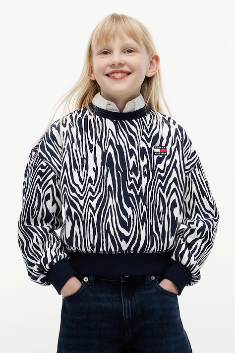 Tommy Hilfiger Bluza dziecięca bawełniana czarna KG0KG09567