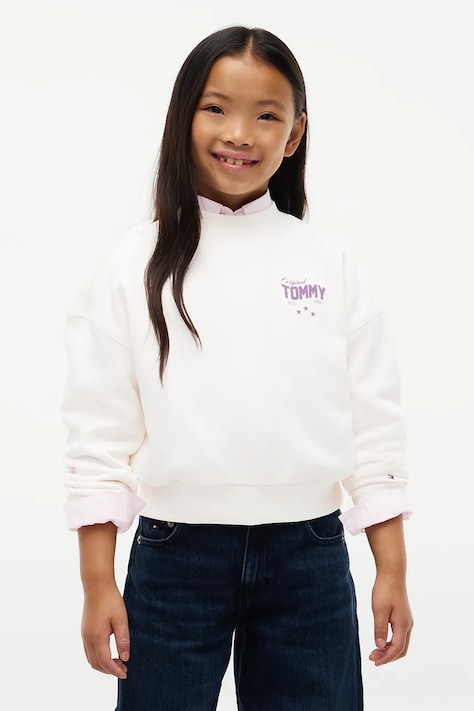 Tommy Hilfiger Bluza dziecięca bawełniana biała KG0KG09666