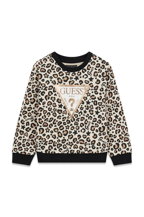 Guess Bluza dziecięca bawełniana beżowa K6BQ04 K5896