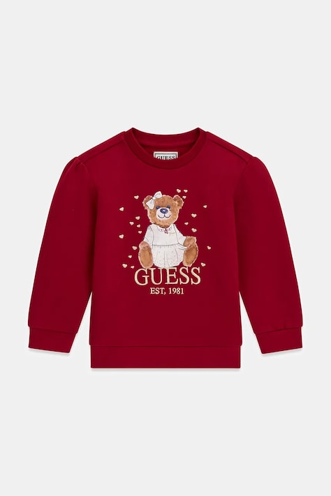 Guess Μπλούζα παιδική βαμβακερή μπορντό K6BQ02 K5894