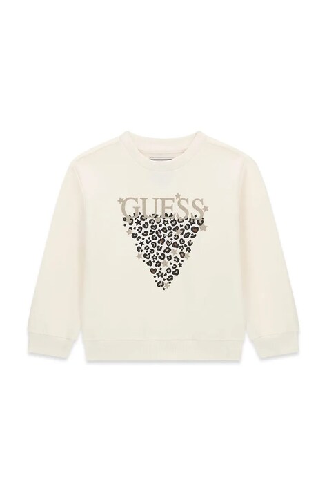 Guess Bluza dziecięca bawełniana beżowa K6BQ01 K5893